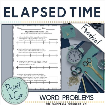 Preview of Elapsed Time Number Line Freebie!