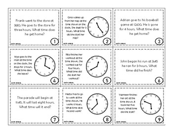 Elapsed Time Word Problems Worksheets with or without ...