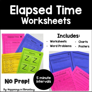 Preview of Elapsed Time Worksheets 