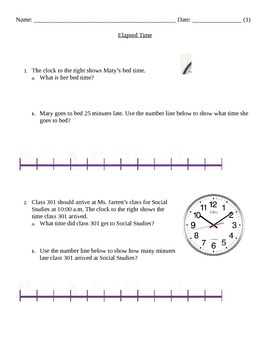Preview of Elapsed Time Worksheets