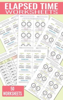 Elapsed Time Worksheets by Easy Peasy Learners | TpT