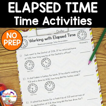 Preview of Elapsed Time Worksheets | No Prep Printable Resources | Time Activities