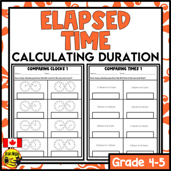 elapsed time worksheets grade 4 by brain ninjas tpt