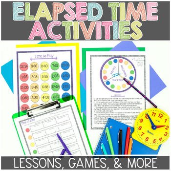 Preview of Elapsed Time Worksheets Lesson Plans Activities Guided Math Workshop