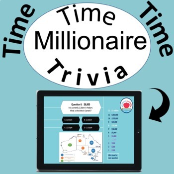 Preview of Elapsed Time and/or Convert 12 and 24 hours Time Millionaire Trivia Word Problem