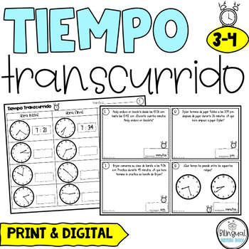 Preview of Elapsed Time in Spanish - Tiempo transcurrido - La hora - Telling Time