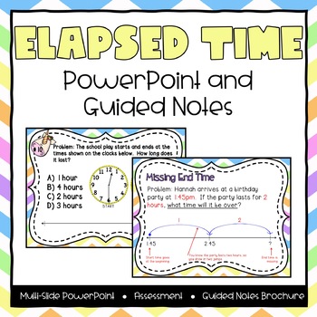 Preview of Elapsed Time Powerpoint & Guided Notes - Third Grade