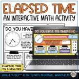 Elapsed Time to Five Minutes Word Problems and Activity