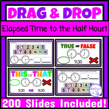 Preview of Elapsed Time to the Half Hour Math Center Activities How Much Time Has Passed