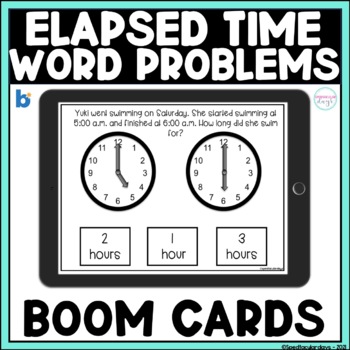 Preview of Elapsed Time to the Hour - Word Problems - Interactive PDF