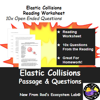 Elastic Collisions Reading Worksheet by Rod s Ecosystem Lab TPT