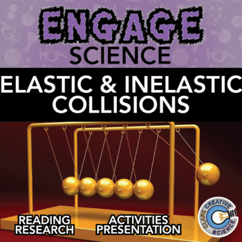 Preview of Elastic & Inelastic Collisions Resources - Reading, Activities, Notes & Slides
