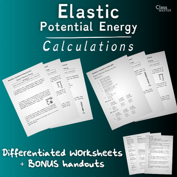 Preview of Elastic Potential Energy: Calculation Sheets | High School