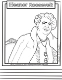 Eleanor Roosevelt Coloring Page writing activity sheet