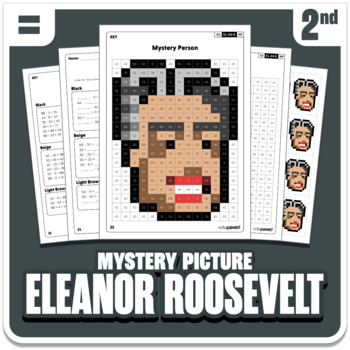 Preview of Eleanor Roosevelt Math Mystery Picture - Grade 2 Operations