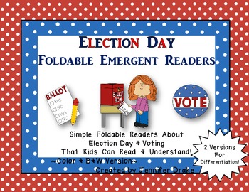 Preview of Election Day/Voting Foldable Readers ~2 Versions~ Color & B&W!