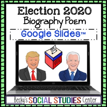 Preview of Digital Election 2020 Biography Poem - Google Slides™ - Distance Learning