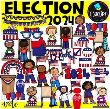 Preview of Election 2024 Clip Art Set {Educlips Clipart}
