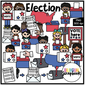 Preview of Election 2020 Clipart - Bilingual Scrapbook