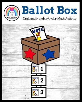 Preview of Election Ballot Box Craft Activity: Counting Math Center for USA/America Theme