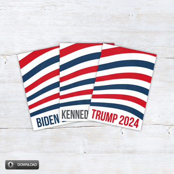 Preview of Election Day 2024 Biden Trump Kennedy Cookie or Note Cards 3.5x5