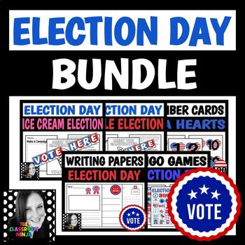 Preview of Election Day Bundle for Social Studies Writing Voting Bingo Numbers Elections!