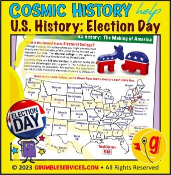 Preview of Civics & American Government: Election Day, U.S. Presidents, Electors & Voting
