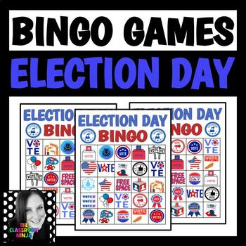 Preview of Election Day BINGO Game with Easy Prep and Fun Graphics and Words