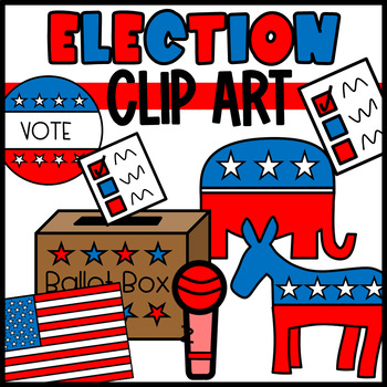 Preview of Election Day Clipart: Ballot, Voting Sticker, Donkey, Elephant, Go Vote, Box