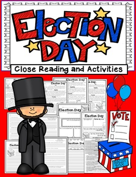 Preview of Election Day Close Reading 4 Levels Info Text w/ Activities 100% Common Core