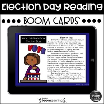 Preview of Election Day Comprehension Boom Cards™ - Digital