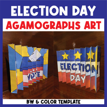 Preview of Election Day Craft Agamographs Project & Coloring pages | Election Voting