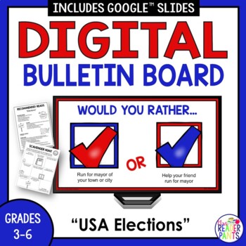 Preview of Election Day Digital Bulletin Board - Elementary Library Lessons - US Elections