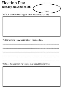 Preview of Election Day KWL for any lesson!