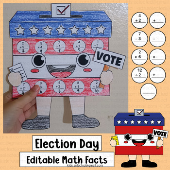 Preview of Election Day Math Craft Voting Activity Kindergarten Bulletin Board Ballot Box