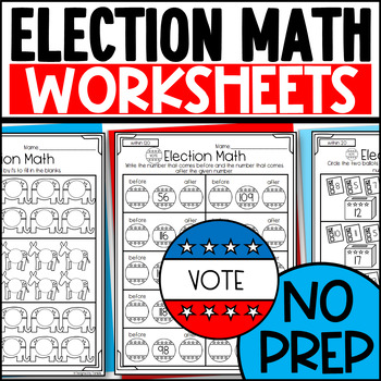 Preview of Election Day Math Worksheets Review Voting Day