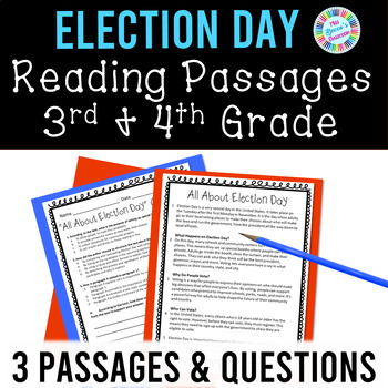 Preview of Election Day Reading Comprehension Passages & Questions for 3rd Grade 4th Grade