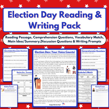 Preview of Election Day Reading & Writing Pack