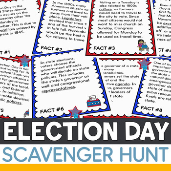 Preview of Election Day Scavenger Hunt Reading Comprehension Activity