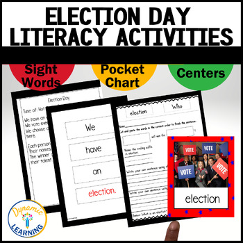 Preview of Election Day Voting Activities Poem Sight Words Worksheets