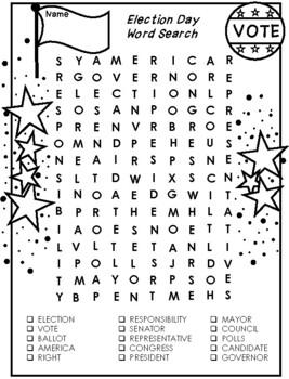 Preview of Election Day Word Search