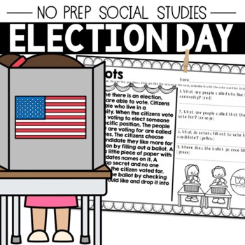Preview of Election Day Worksheets Reading Passages Vocabulary Packet