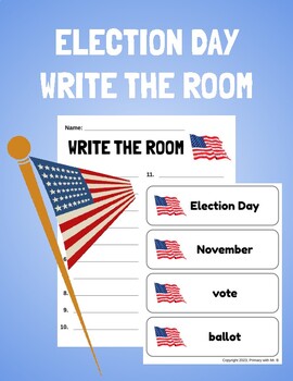 Preview of Election Day Write the Room (November Vocab/Social Studies Flash Card Activity)