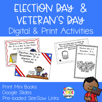 Preview of Election Day and Veteran's Day Print and Digital Readers and Activities