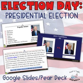 Preview of Election Day for 2024 Presidential Election Interactive Pear Deck Google Slides