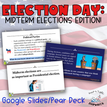 Preview of Election Day for Midterm Elections Pear Deck Google Slides