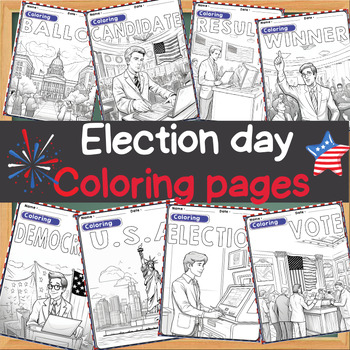 Preview of Election Day freebies coloring pages