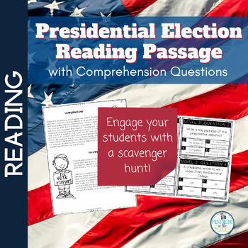 Preview of Election Day reading comprehension passage and questions - vocabulary, main idea