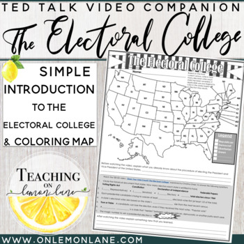 Preview of Election Electoral College Explained w/ Coloring Map & Comprehension ?'s