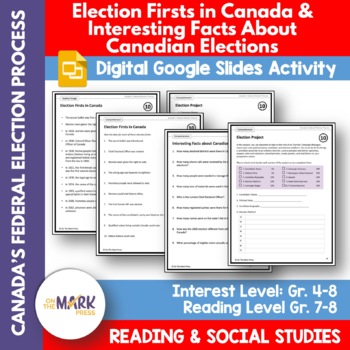 Preview of Election Firsts in Canada & Interesting Facts - Google Slides & Printables!